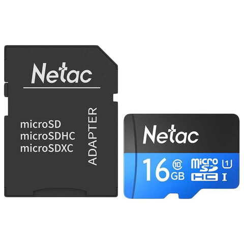 Флеш карта microSDHC 16GB Netac NT02P500STN-016G-R P500+adapter