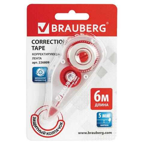 Корректор-лента BRAUBERG 5мм х 6м, 226809