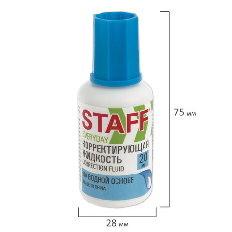 Корректор STAFF EVERYDAY на водной основе, 20 мл, 228642