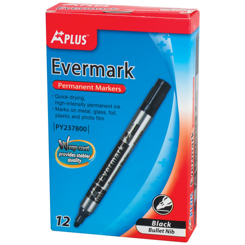 Маркер перманентный  "A Plus", ЧЕРНЫЙ, 2,5мм,PY237800-BK