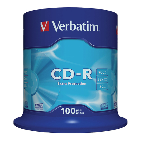 Оптический диск CD-R 700 Mb Verbatim 52х, cake box 100шт