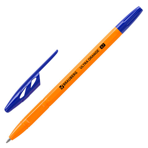 Ручка шариковая BRAUBERG ULTRA ORANGE, синяя, 0,7 мм, 143562