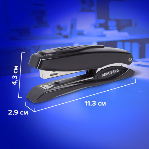 Степлер №10 BRAUBERG "ST-200M", до 16 л, черн,224344