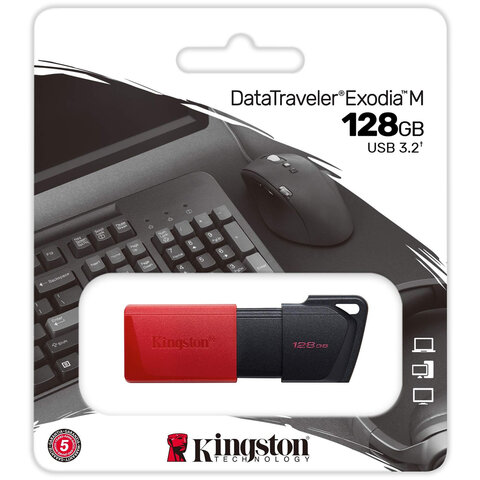 USB flash 128Gb Kingston DataTraveler Exodia M DTXM/128GB USB3.0 черный/чер