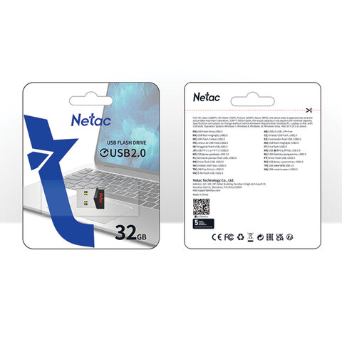 USB flash 32Gb Netac UM81 NT03UM81N-032G-20BK USB2.0 черный