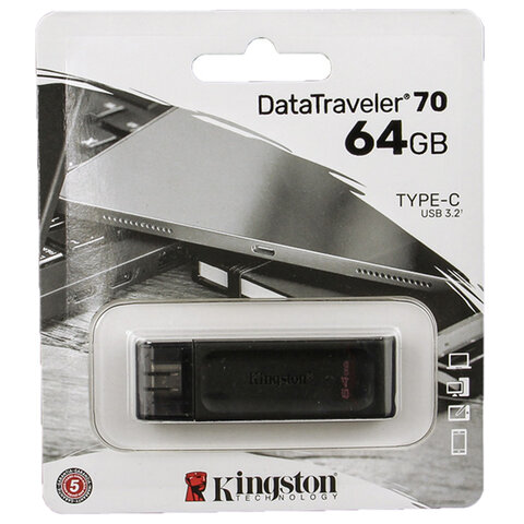 USB flash 64Gb Kingston DataTraveler 70 Type-C DT70/64GB USB3.2 черный